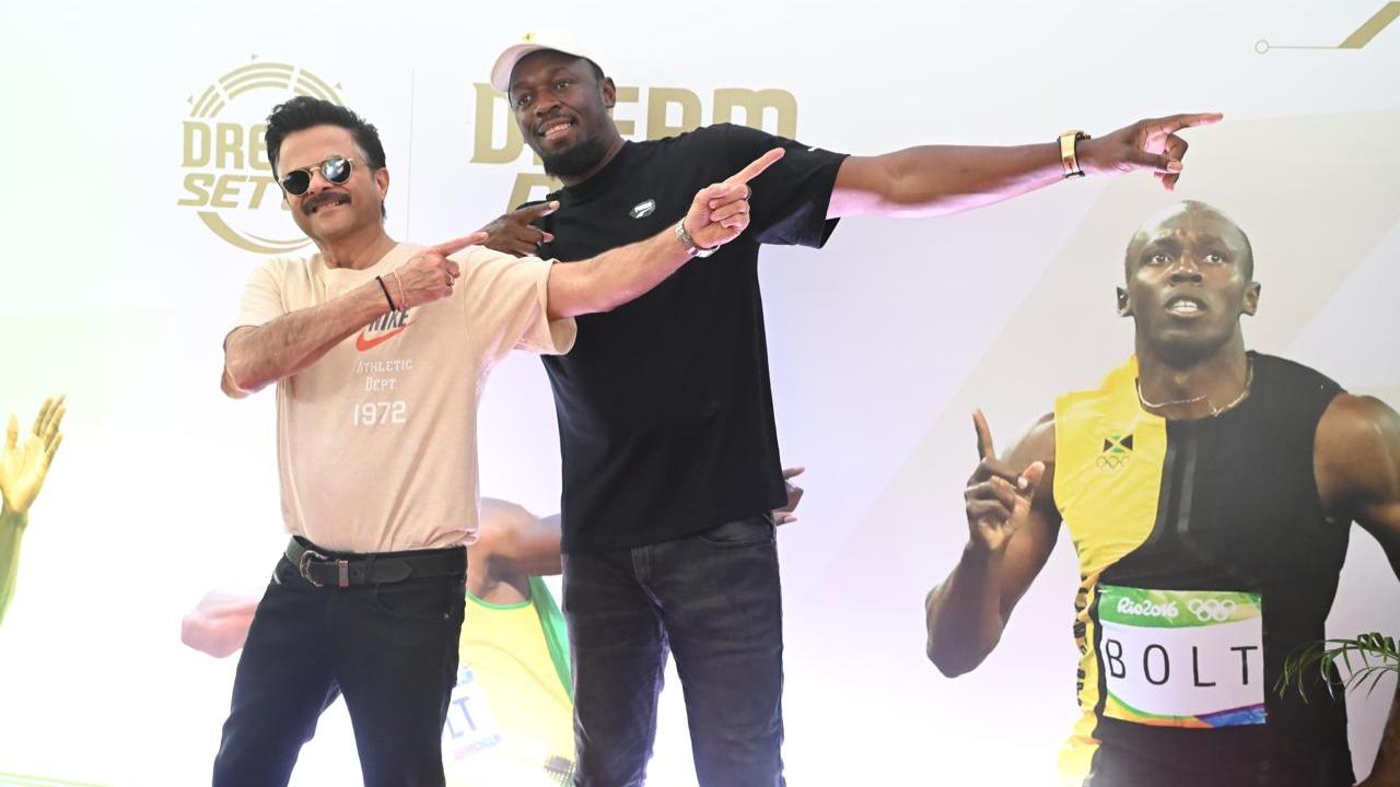 Apart from diving into his favourite moments with his coach Glen Mills and his favourite US basketball player Kevin Garnett, he also met Bollywood star Anil Kapoor at the event in the school