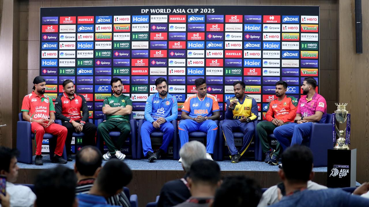 All eight team captains came together for the captains' meet ahead of the Asia Cup 2025 (Pic: X/@ICC)