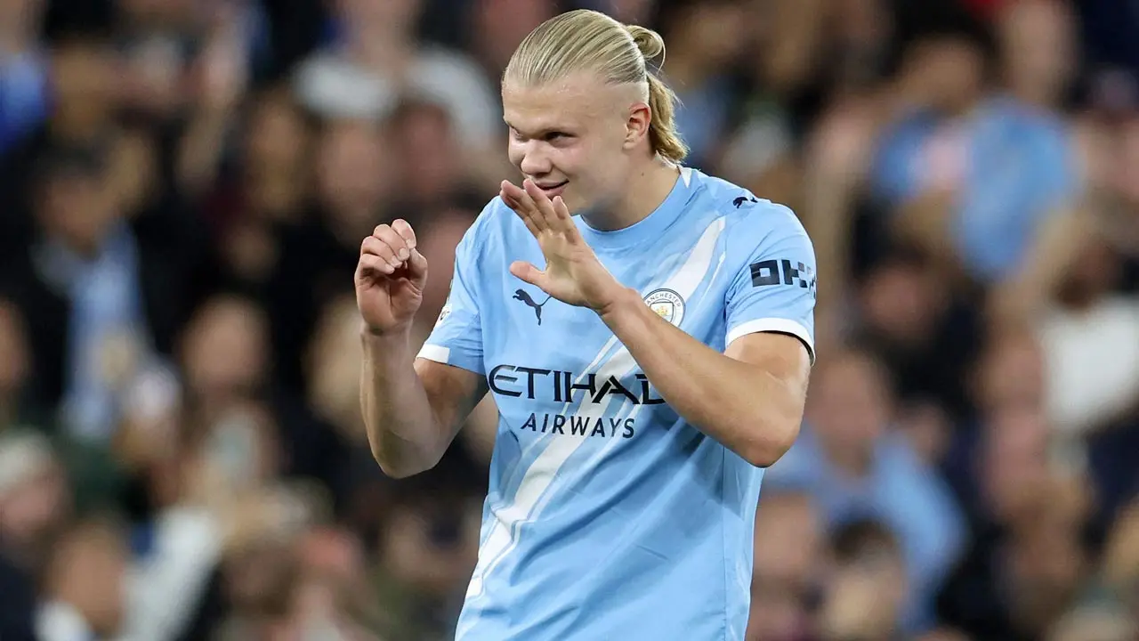 Haaland hits 50 Champions League goals in Man City cruise over 10-man Napoli