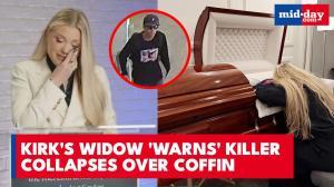 Charlie Kirk murder: Widow Erika breaks down at funeral
