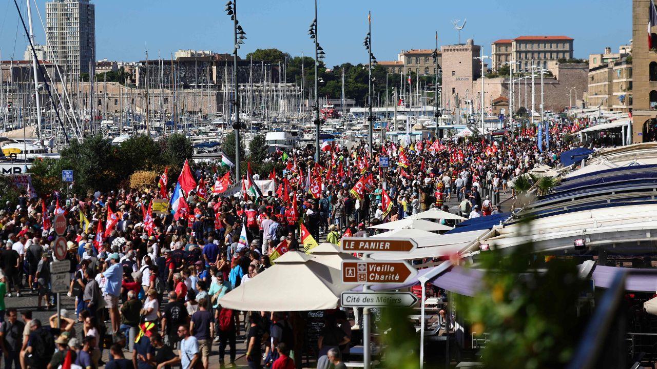 Unions also continue to protest President Emmanuel Macron's pension reform, which raised the minimum retirement age from 62 to 64