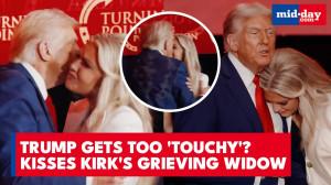 Prez Trump's unexpected 'intimate' kiss with Erika at Charlie Kirk memorial