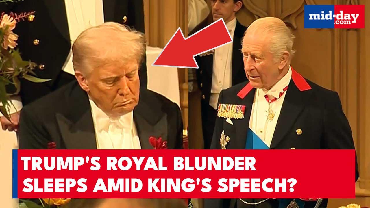 On cam: Trump caught dozing off during King Charles’ speech at Windsor Castle