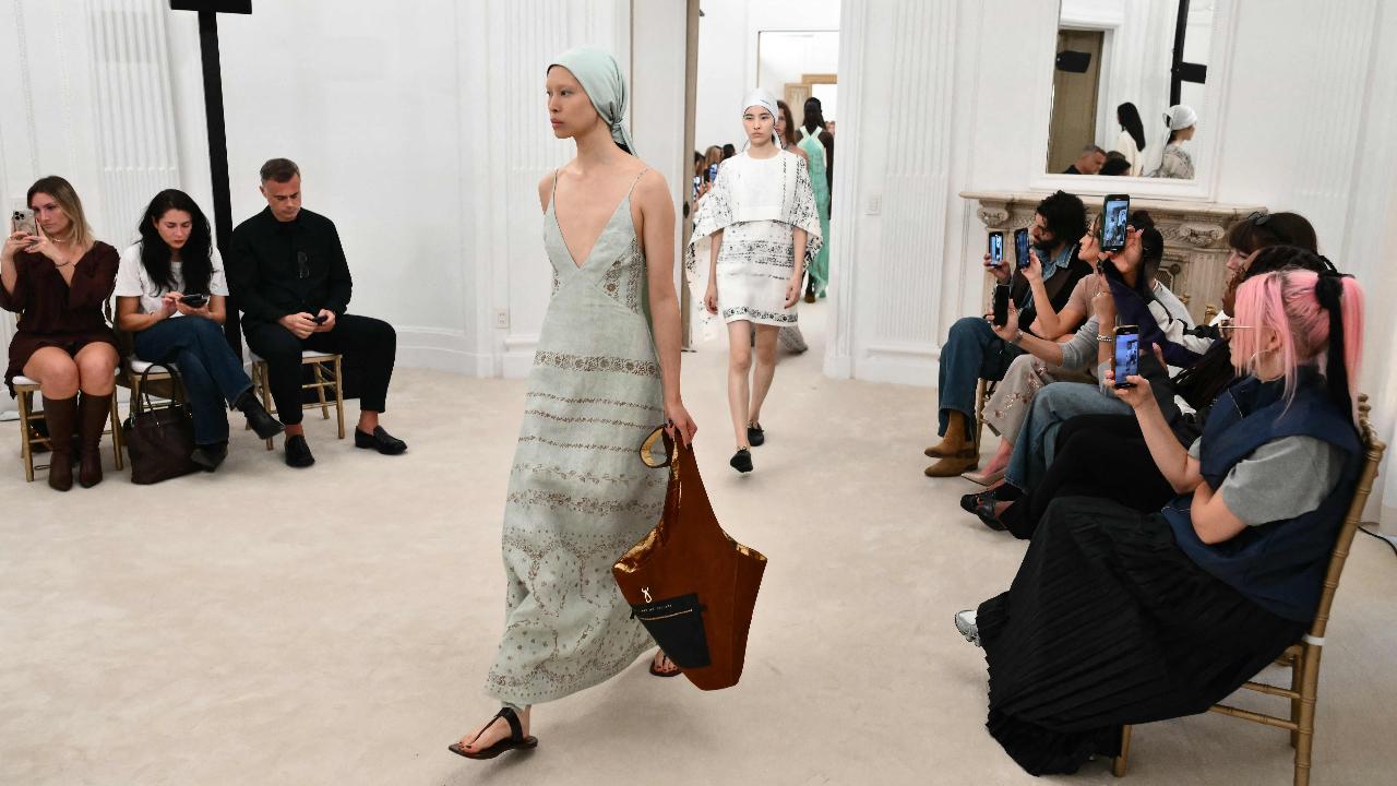 Models walk the runway during the Alberta Ferretti collection show at Milan's Fashion Week Womenswear Spring / Summer 2026, on September 23, 2025 in Milan. Photo Courtesy: AFP