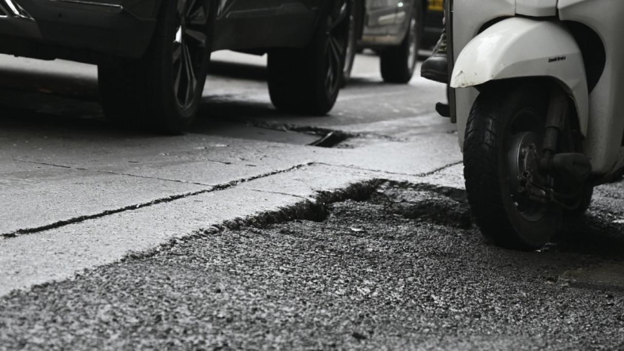 The potholes not only cause inconvenience to the commuters but also raise concerns about road safety