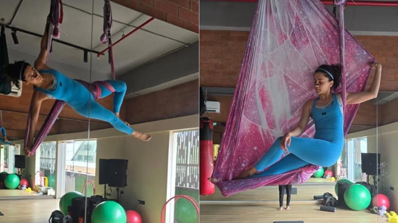 Taapsee Pannu showcases her aerial yoga skills like a boss