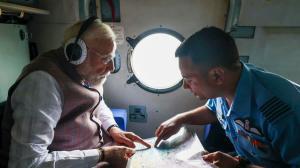 IN PICS: PM Modi undertakes aerial survey in Himachal to assess flood situation