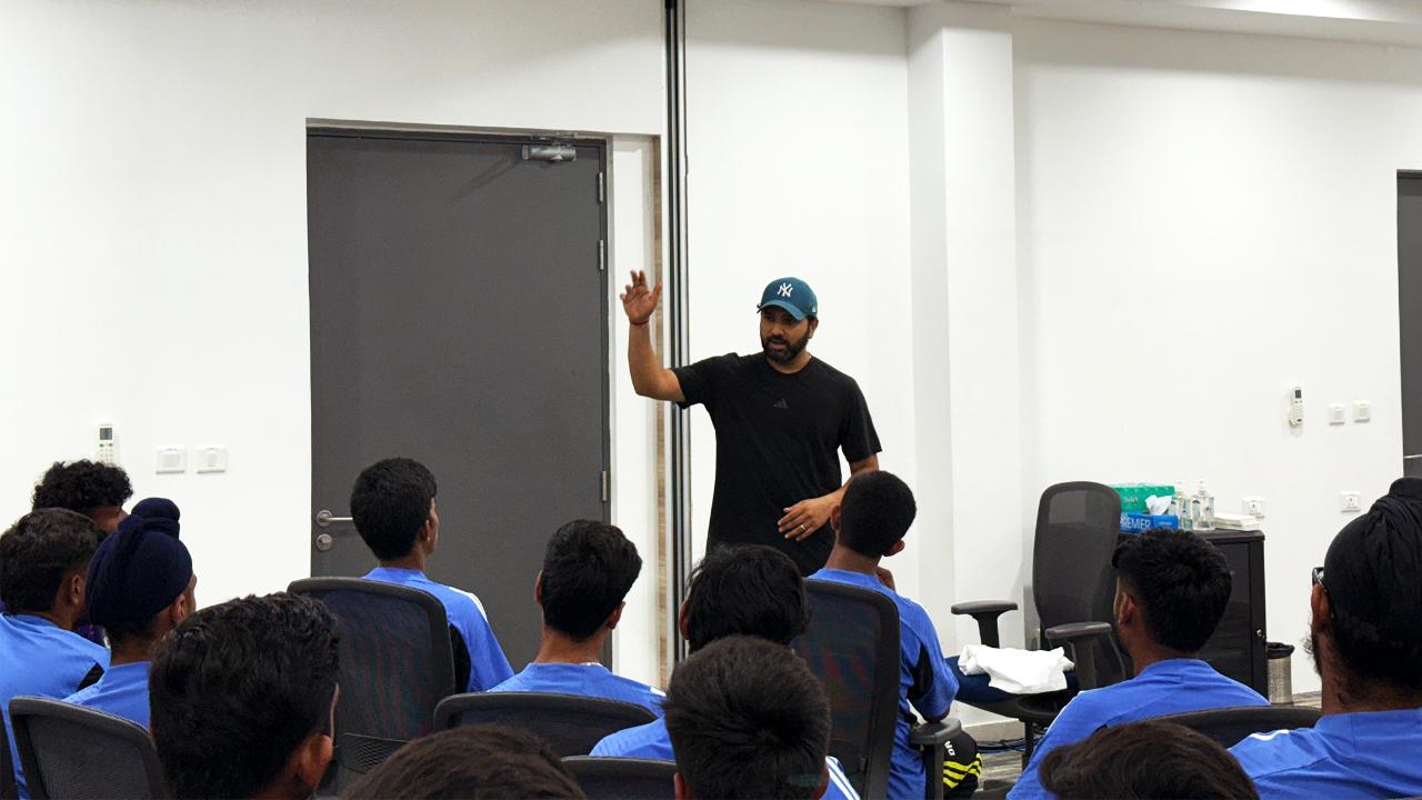 Team India ODI skipper Rohit Sharma shares experiences with under-19 cricketers Team India ODI skipper Rohit Sharma shares experiences with under-19 cricketers