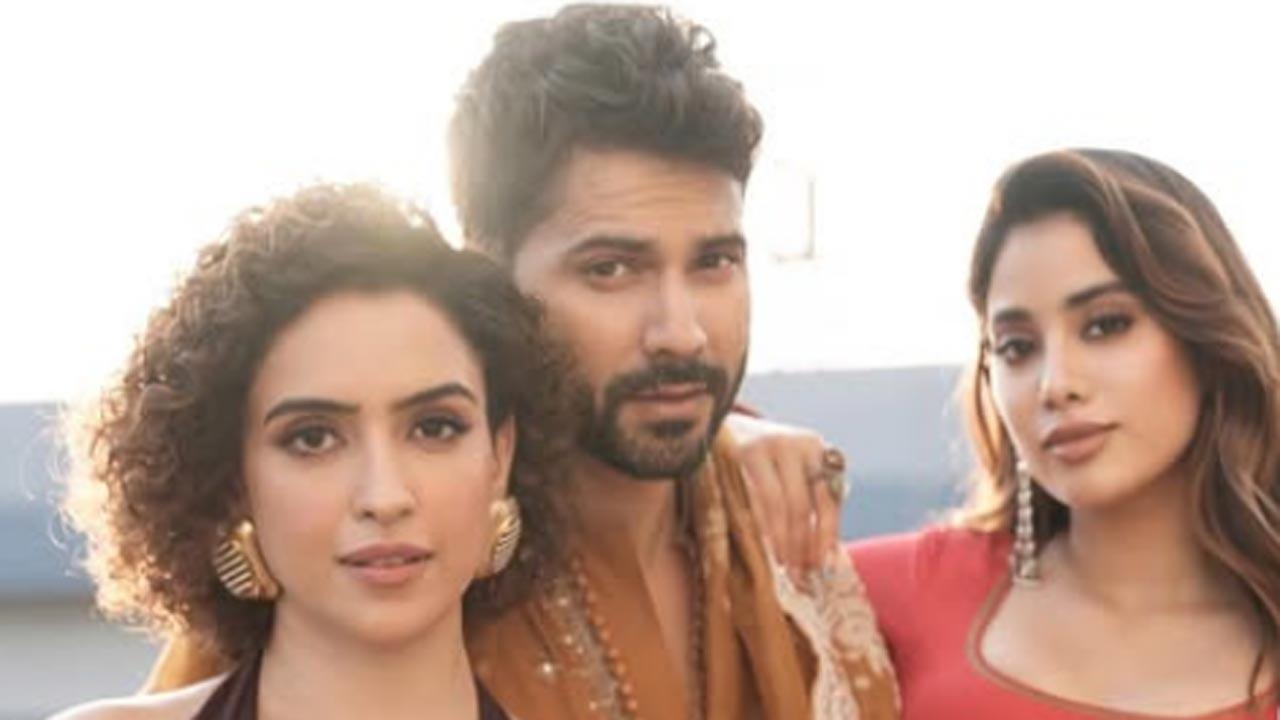 Varun Dhawan says "Hum Tane prema karum chum" to Janhvi Kapoor, Sanya Malhotra