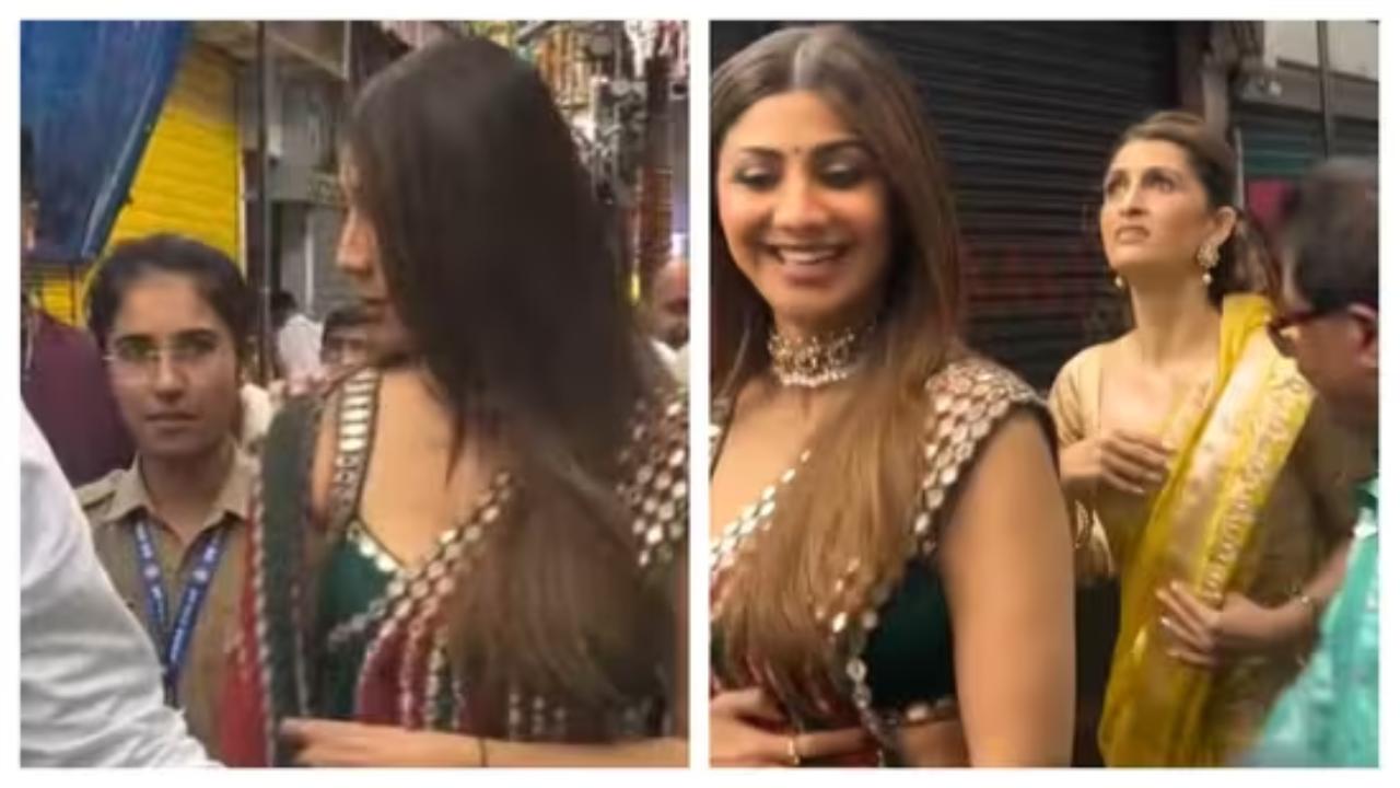 Shilpa Shetty reaches Lalbaug Cha Raja; denies selfie with policewoman