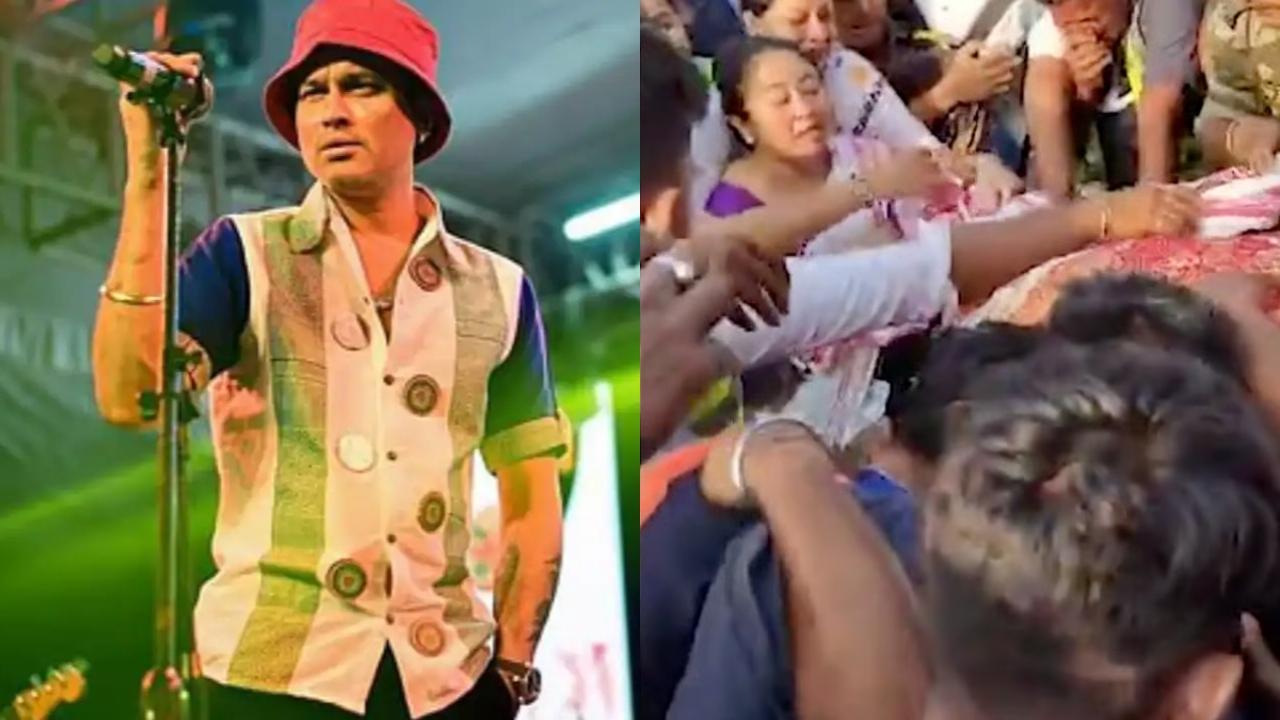 Watch: Zubeen Garg`s wife cries inconsolably, thousands gather to bid farewell