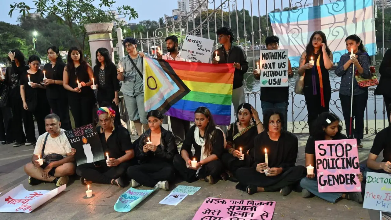 IN PHOTOS: Candlelight vigil in Thane over Transgender Amendment Bill 2026