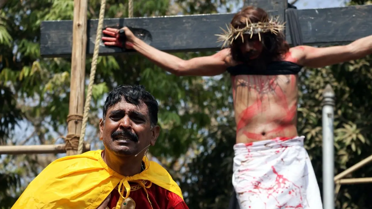 <p>Jesus known as the Lord's Supper, the ritual symbolises the body and blood of Christ sacrificed for humanity, signifying a 'New Covenant' that portrays Jesus as the sacrificial lamb</p>