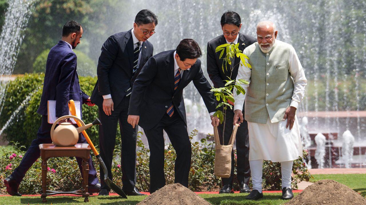 Earlier in the day, the two leaders held a bilateral meeting at the same venue, where they were seen planting a tree together, symbolising the growth of ties between the two nations