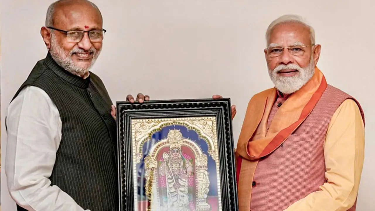 IN PHOTOS: PM Narendra Modi meets C P Radhakrishnan on Puthandu