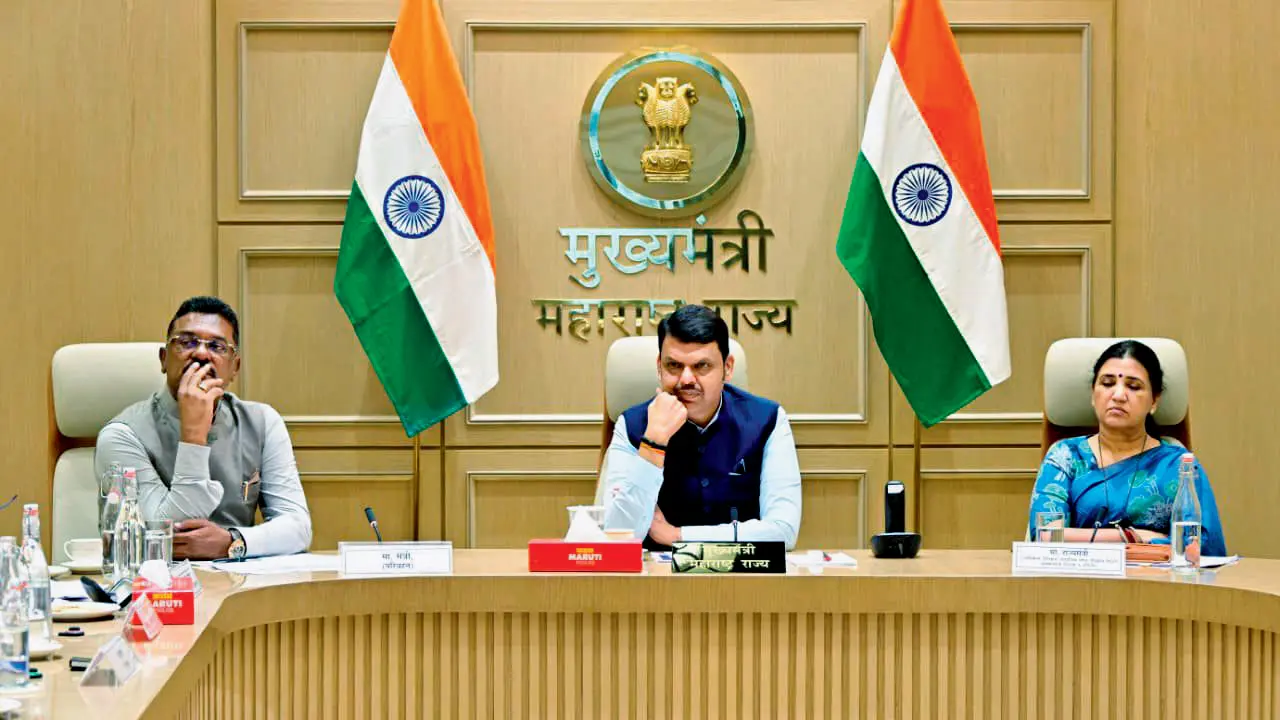 CM Devendra Fadnavis chaired a review meeting at his residence on Thursday. PIC/BY SPECIAL ARRANGEMENT
