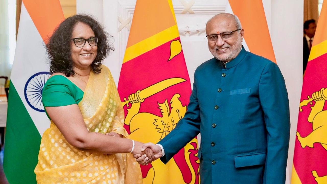 Accompanied by a 49-member delegation, the vice president was received at the Bandaranaike International Airport in Colombo by Sports Minister Sunil Kumara Gamage and several other dignitaries.