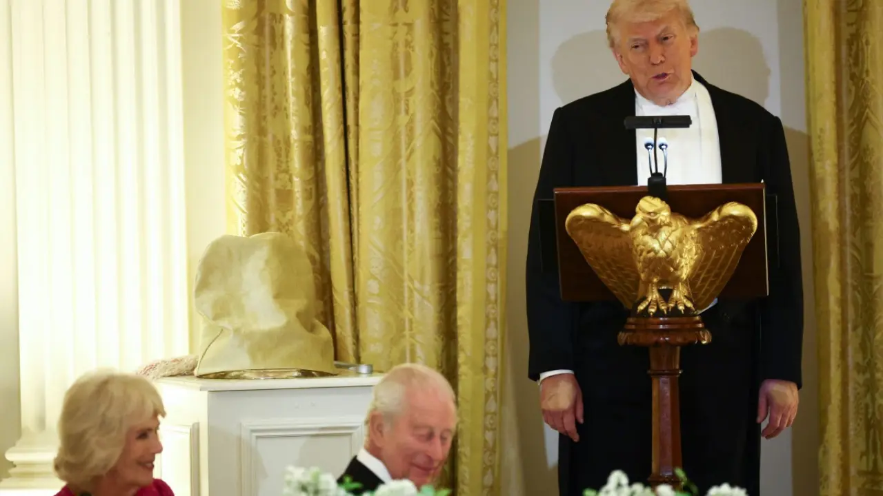 However, Trump told King Charles and other guests at a state dinner Tuesday that Iran has been "militarily defeated," in his first public comments on the sensitive topic during the ongoing royal visit. "We have militarily defeated that particular opponent," Trump said at the White House dinner, adding: "Charles agrees with me even more than I do -- we're never going to let that opponent have a nuclear weapon"