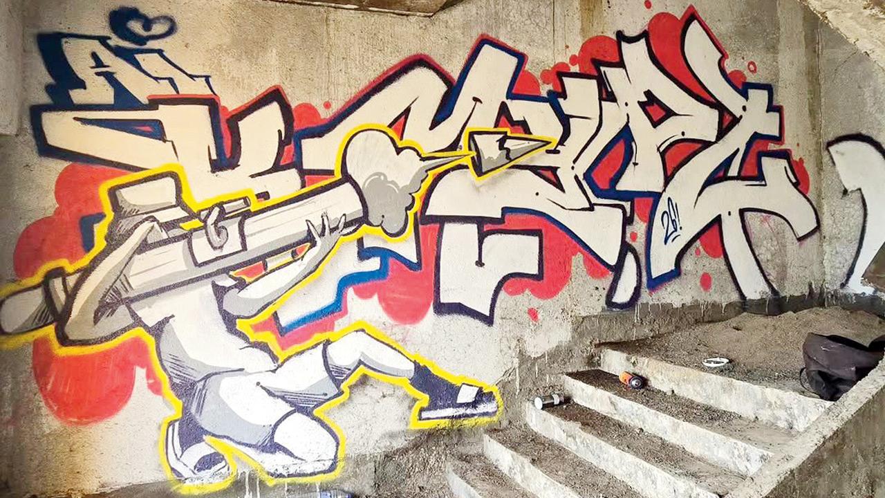 A graffiti by artist DKrypt. Pic Courtesy/@krypt.one