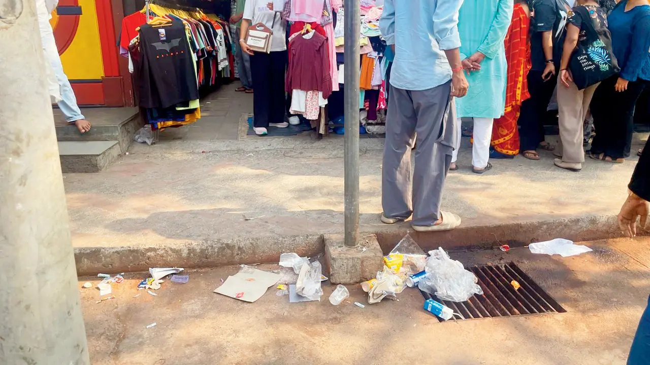 Dry waste on Hill Road in Bandra West. PICS/MADHULIKA RAM KAVATTUR
