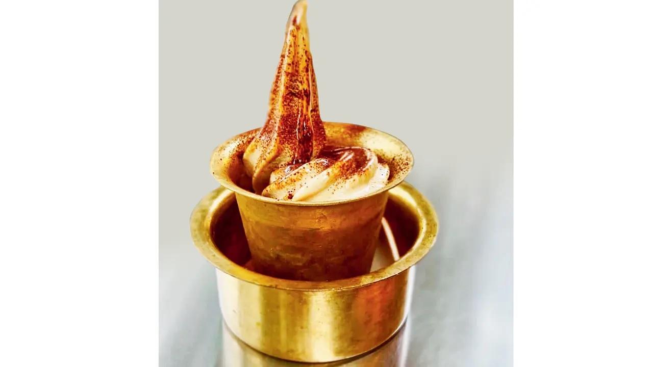 Mangalore Tiffin RoomMangalore Tiffin Room isn’t here to play small; they opened recently, but are going strong. The plain softy is solid, but the real flex is their latest collaboration with a neighbourhood bakery, Layers of Happiness. A choco chunk cookie is served from the bakery, and sits at the bottom of the tumbler. It’s warm, gooey, and indulgent. While it’s a limited-edition collaboration, owners say they will likely make it permanent.At Sangeeta Enclave, Sarvodaya Nagar, Mulund West.Cost Rs 90 (softy), Rs 150 (cookie version) 