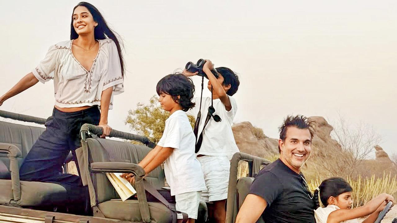 Lisa and Dino with their three tots