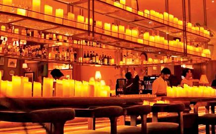 A view of the candlelit restaurant every Wednesday