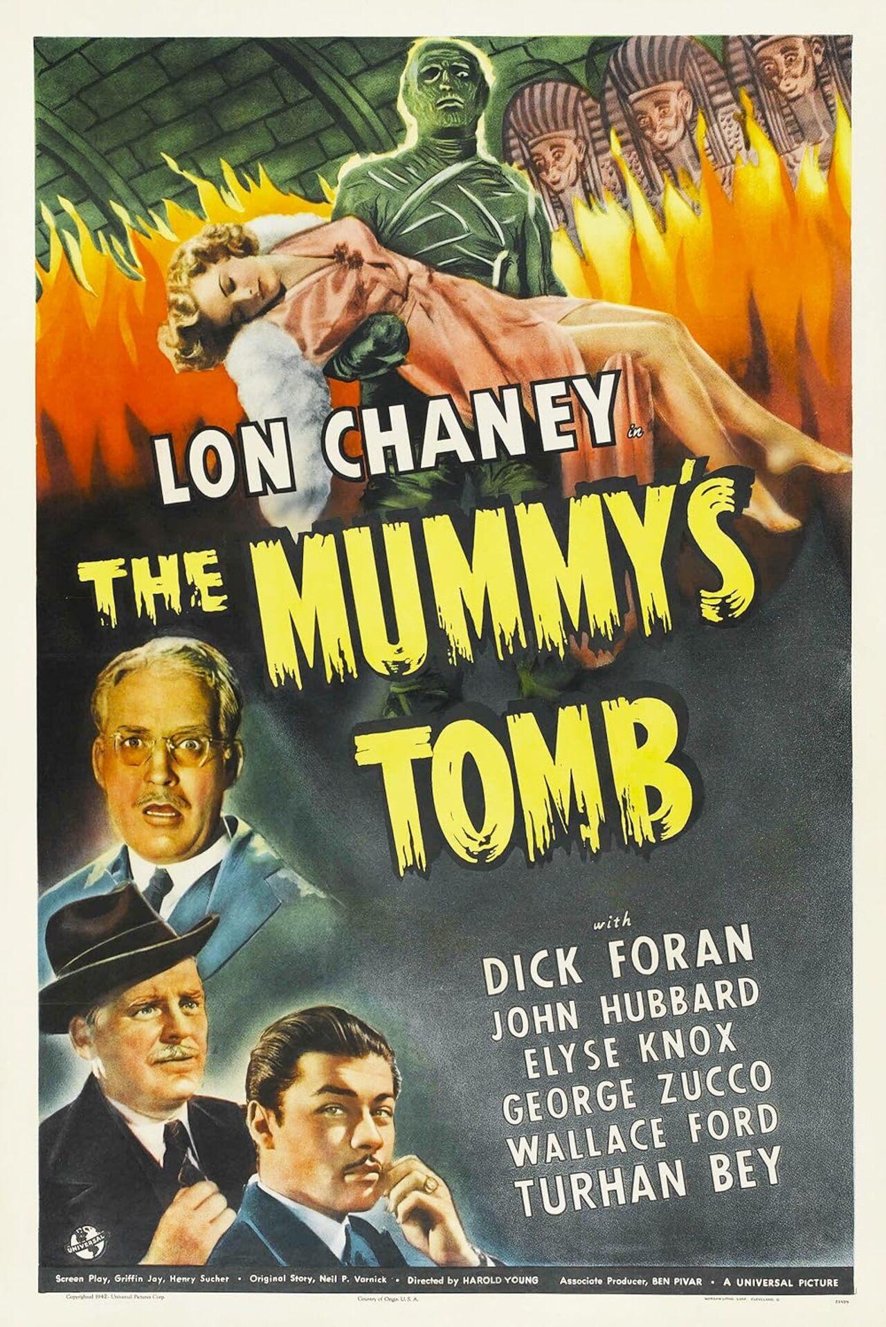 The Mummy&rsquo;s Tomb (1942)&nbsp;
The ancient Egyptian mummy Kharis is taken from his homeland by the high priest Mehemet and sent to carry out revenge against the family that desecrated the sacred tomb of his beloved Princess Ananka.