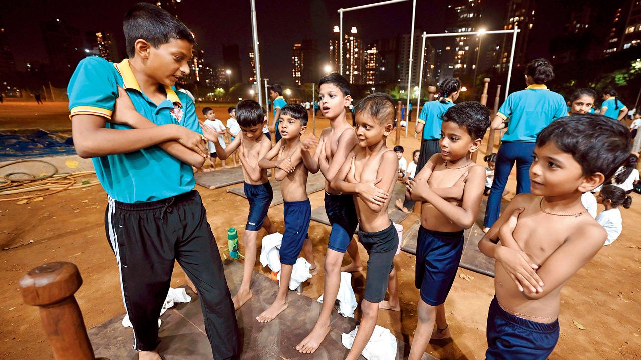 Smiles and determination mark every session as children embrace fitness at Shree Samarth Vyayam Mandir
