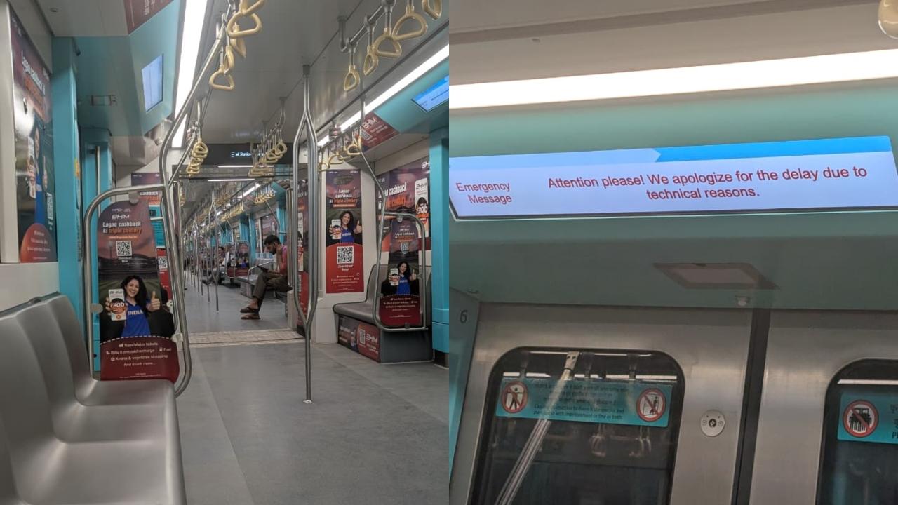 Mumbai Metro Aqua Line 3 train stalls near Aarey JVLR, passengers face delay