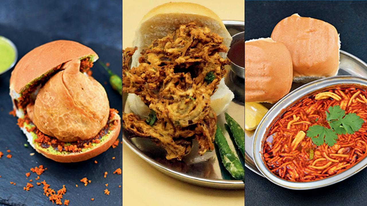 Samosa Pav, Bhajiya Pav and Misal Pav