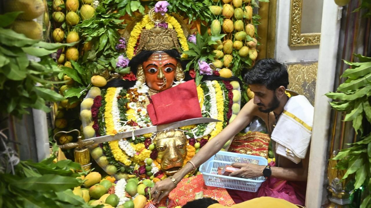 As part of the celebrations, the temple was decorated with mangoes, creating a striking visual display. The offerings were arranged artistically across the premises, enhancing the festive atmosphere.
