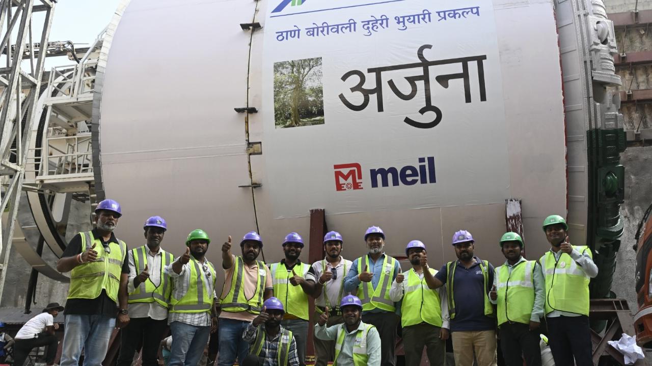 The team behind tunnel boring machines &lsquo;Arjuna&rsquo; and &lsquo;Nayak&rsquo;, which are set to be launched at the Thane Manpada site on Friday