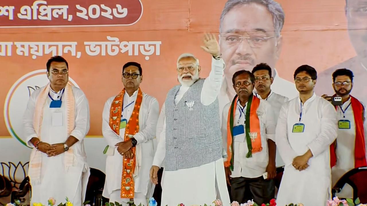 Addressing a rally at Barrackpore in North 24 Parganas district on the final day of campaigning for the second and last phase of the assembly elections, Modi sharpened the BJP's pitch against the ruling Trinamool Congress, accusing it of presiding over "syndicate raj", political violence, infiltration and economic decline.