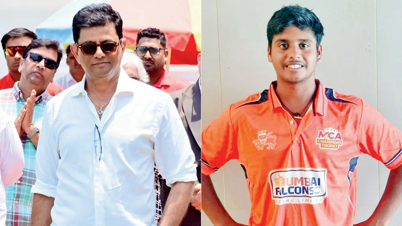 Ex-India pacer Raju Kulkarni at the MCA-BKC ground on Monday. Pic/Shadab Khan; (right) All-rounder Karthik Kumar. Pic/By Special Arrangement