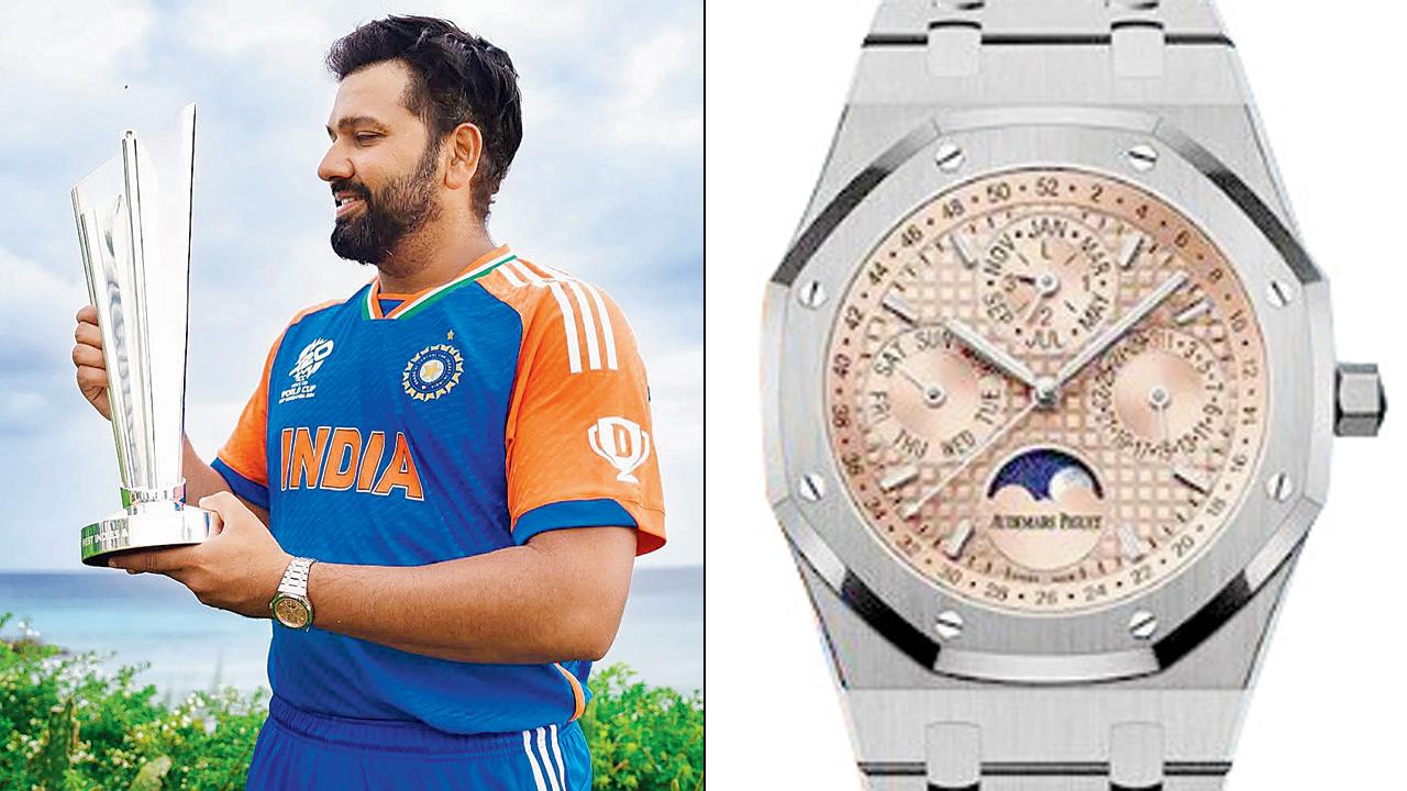 Rohit Sharma and his Audemars Piguet Royal Gold watch. Pic/Rohit’s Instagram