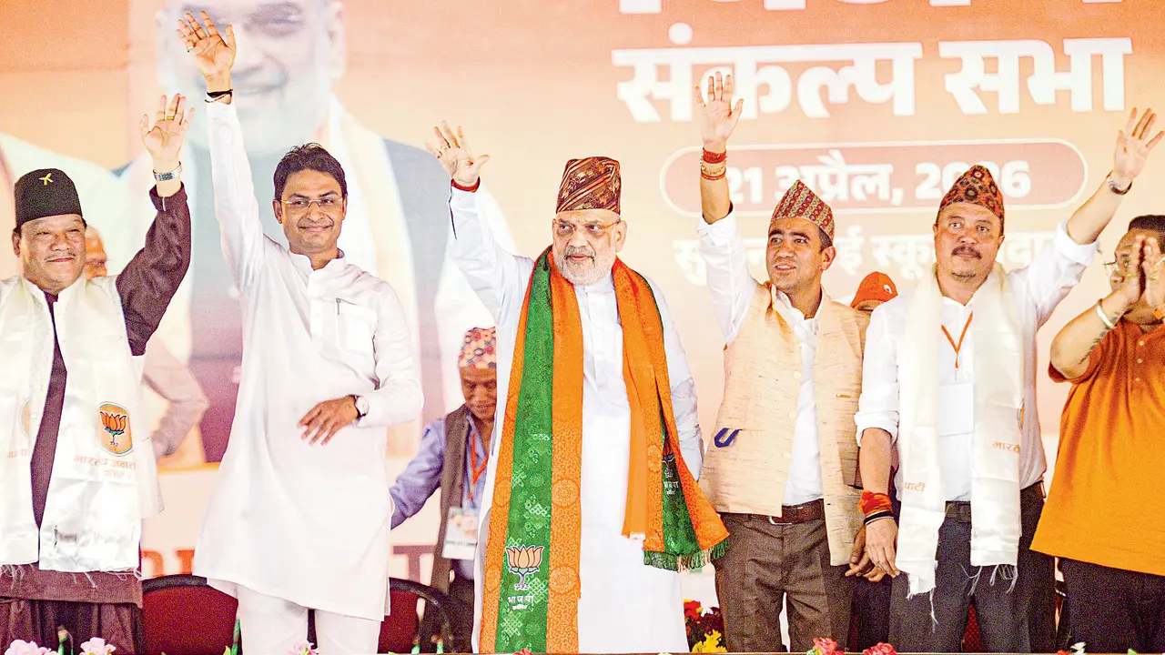Union Home Minister Amit Shah in Siliguri. PIC/PTI