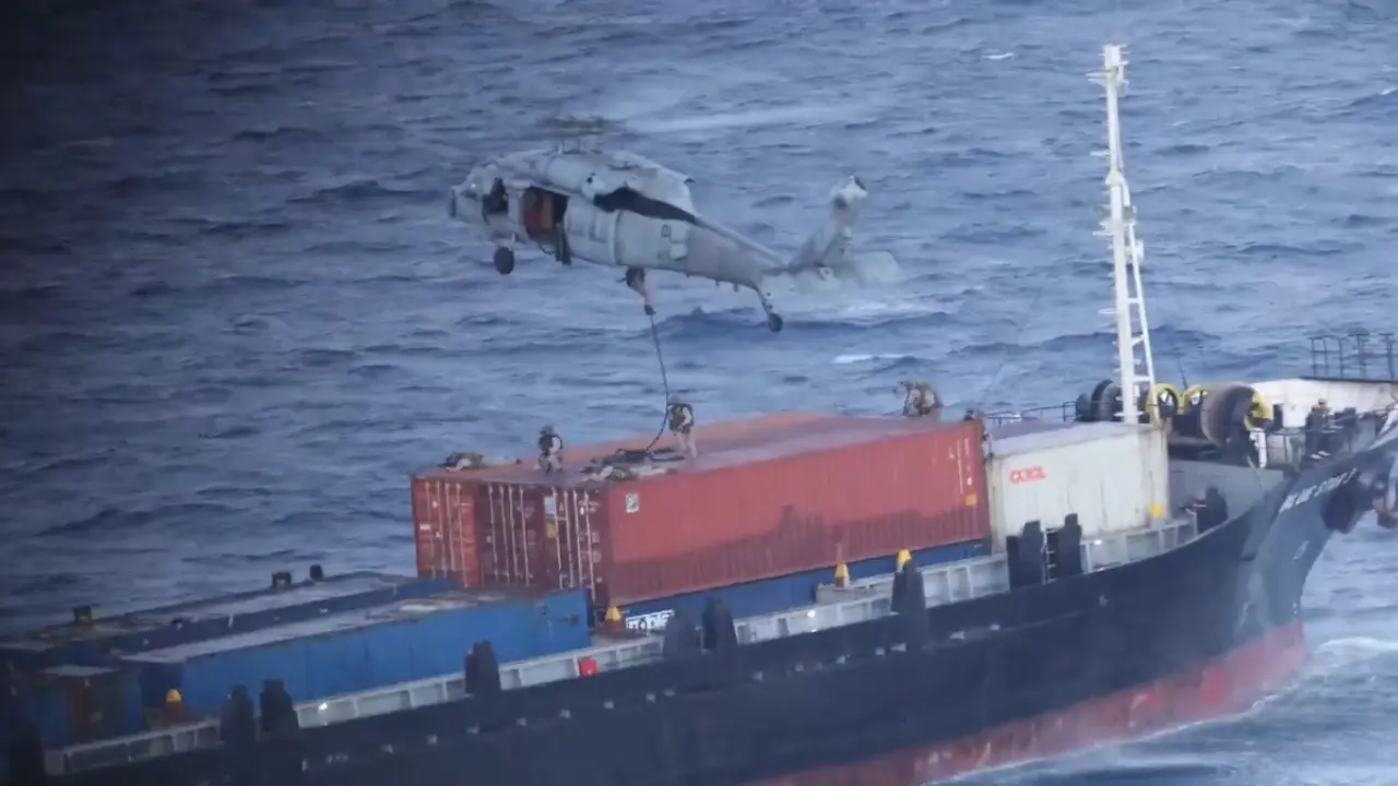 US Marines intercepted M/V Blue Star III in the Arabian Sea, confirmed no Iran port call, and released the vessel. PIC/X