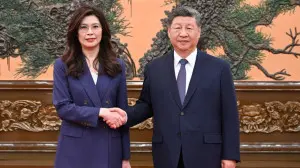 Chinese President Xi Jinping meets Taiwan's opposition leader Cheng Li-wun