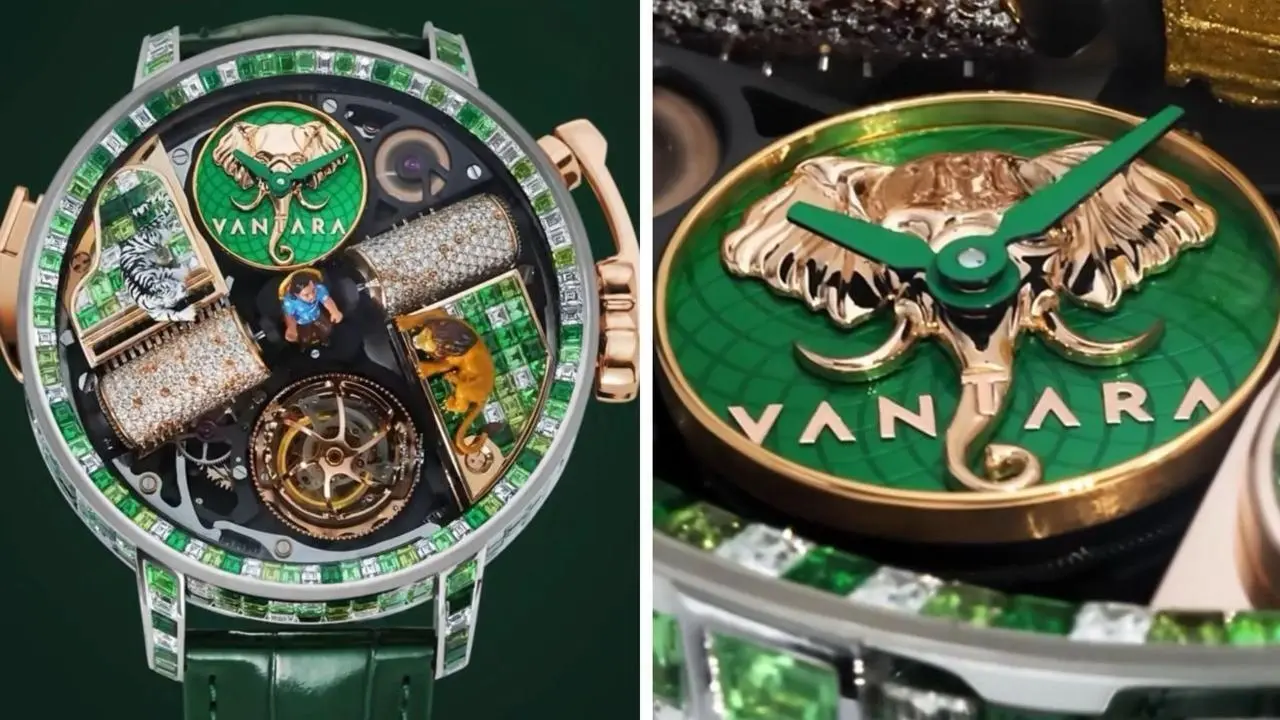 Jacob &amp; Co. Opera Vantara Green Camo
&nbsp;
As reported by Business Standard, luxury watchmaker Jacob &amp; Co. unveiled the Opera Vantara Green Camo, a bespoke watch reportedly valued at around 1.5 million dollar (approximately Rs 13.7 crore), designed as a tribute to Vantara, Anant Ambani&rsquo;s wildlife rescue and conservation initiative in Gujarat.