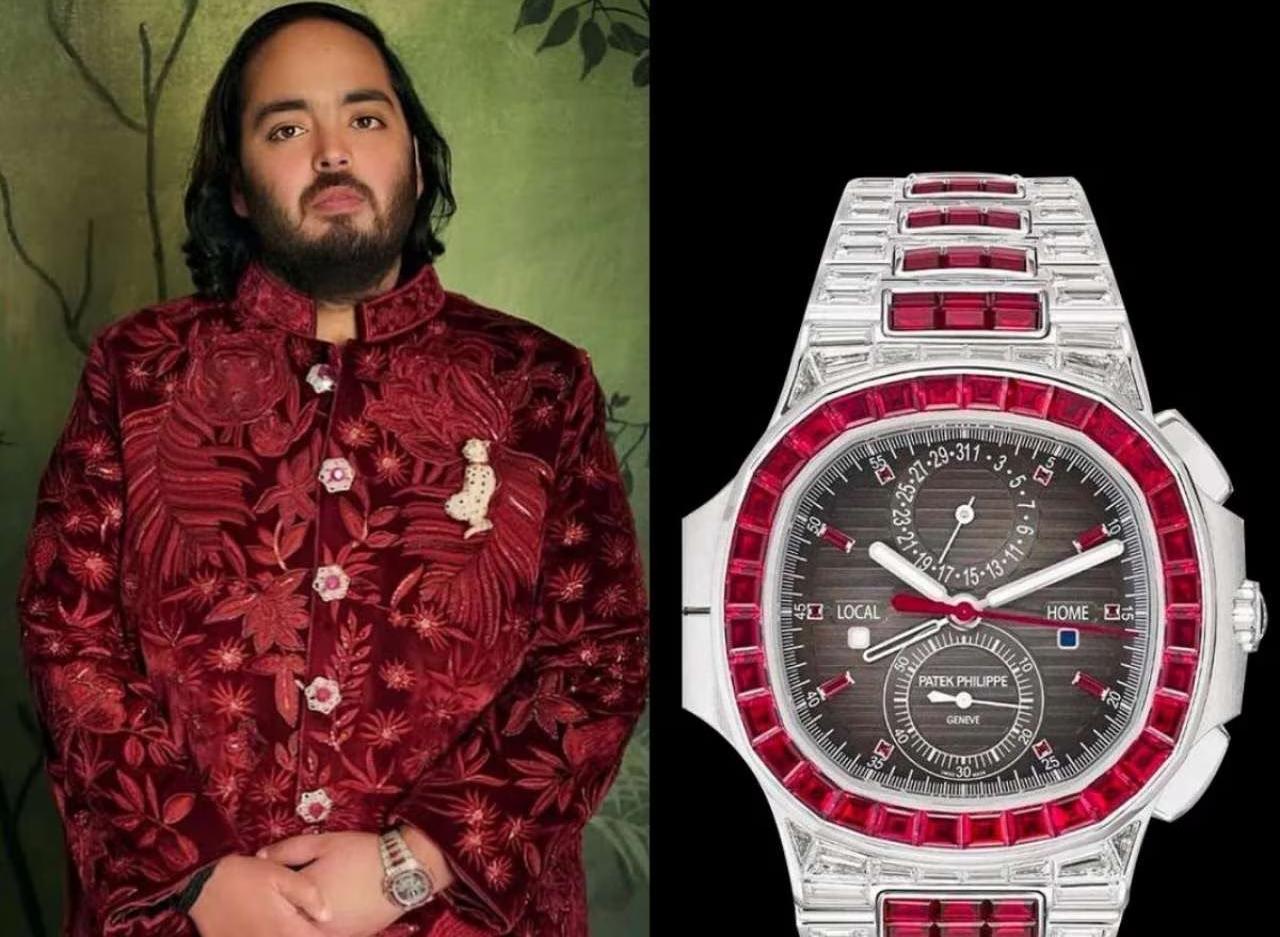 Patek Philippe Nautilus Travel Time 5990/1422G &lsquo;Ruby&rsquo;
The Nautilus comes with ruby stones and a dual-time feature, which not only enhances its functionality but also increases its value. It is one of the most expensive Nautilus models ever produced. It is entirely adorned with large baguette-cut diamonds and baguette-cut rubies, while the grey dial showcases an additional ten baguette-cut rubies as hour markers. &nbsp;It is priced at approximately Rs 11 crore.