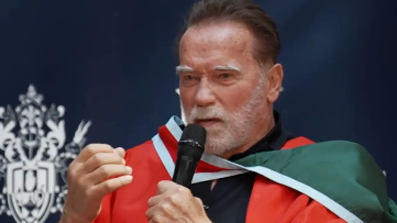 Arnold Schwarzenegger receives Honorary Doctorate, recalls first trip to Belfast
