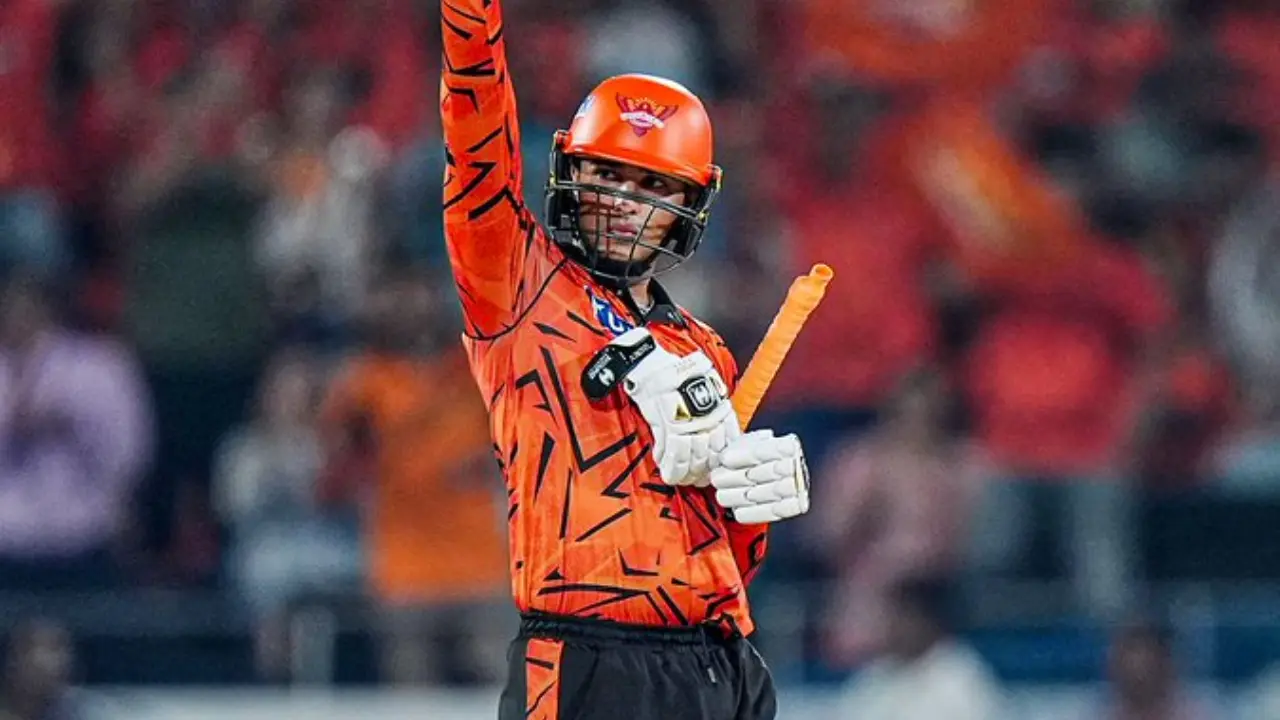 If he manages to score the required runs, Abhishek will then become the fourth batsman to achieve the feat for the franchise (Pic: X/@SunRisers)