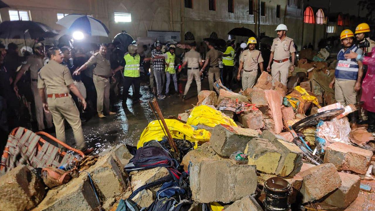 Police and emergency personnel rushed to the scene with an earthmover and, with the help of locals, rescued the injured and retrieved bodies from the debris