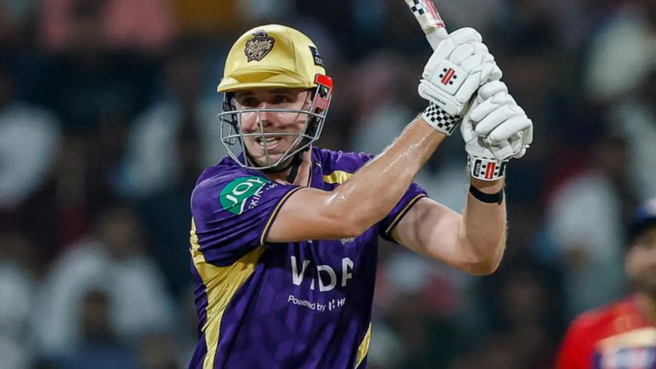 Angkrish Raghuvanshi was declared out due to obstructing the field. His knock of nine runs ended in eight balls, including a boundary. Cameron Green garnered 34 runs in 21 balls, laced with three maximums. Rovman Powell also returned to the pavilion on one run in four balls (Pic: X/@KKRiders)