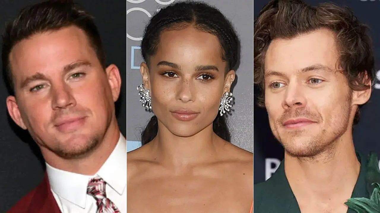 Channing Tatum, Zoe Kravitz and Harry Styles. Pics/AFP