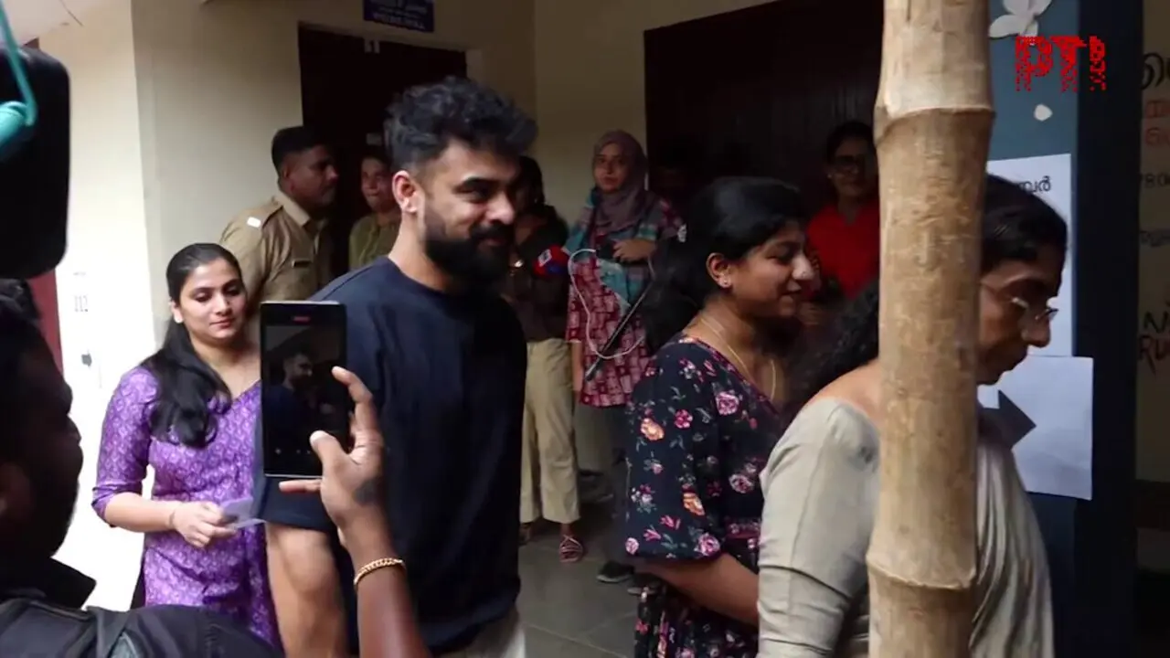 Actor Tovino Thomas reached the polling station with his family and said he has never missed casting his vote. "It is our right and responsibility to protect democracy," he said