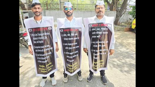 Cabbies walk from Pune to Mumbai, alleging illegal operations by app-based firms