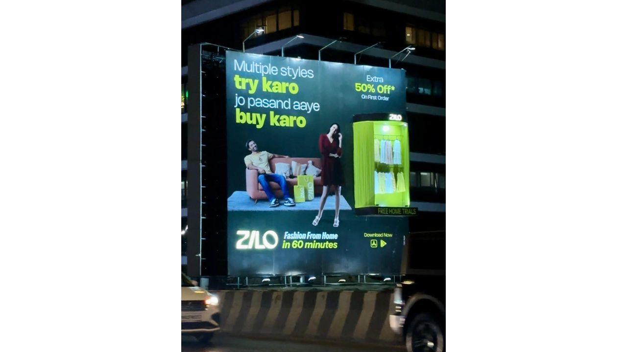 Mumbai's newest billboard has a trial room hanging from it, and no, it's not a gimmick