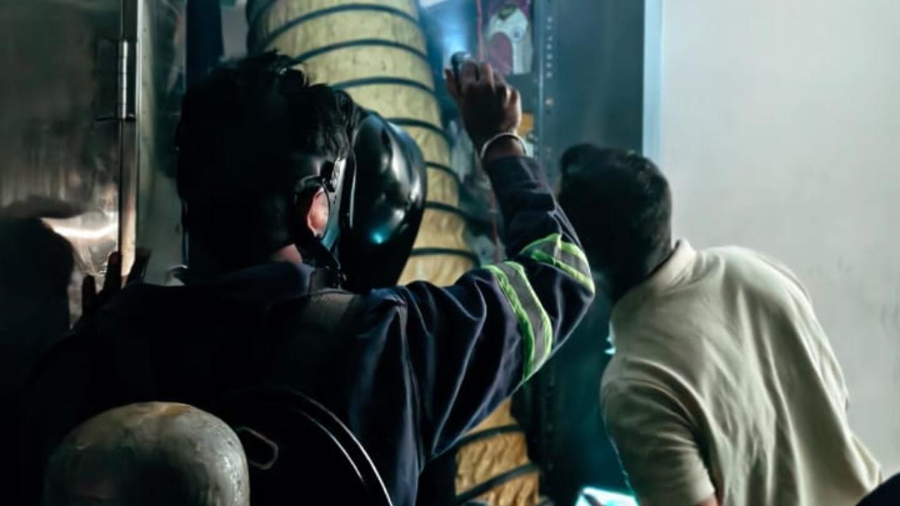 The fire was reported to the disaster management control room at around 9:18 am